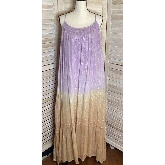 Debbie Katz South Beach Liliana Ombré Cotton Lurex Maxi Dress XL NWT - Picture 2 of 11